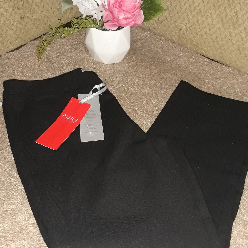 Pure Collection (Size US 8/10) Black Stretch Ankle Skimming Trouser (NEW-NWT)
